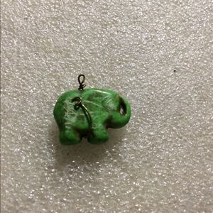 Vintage green turquoise elephant pendant